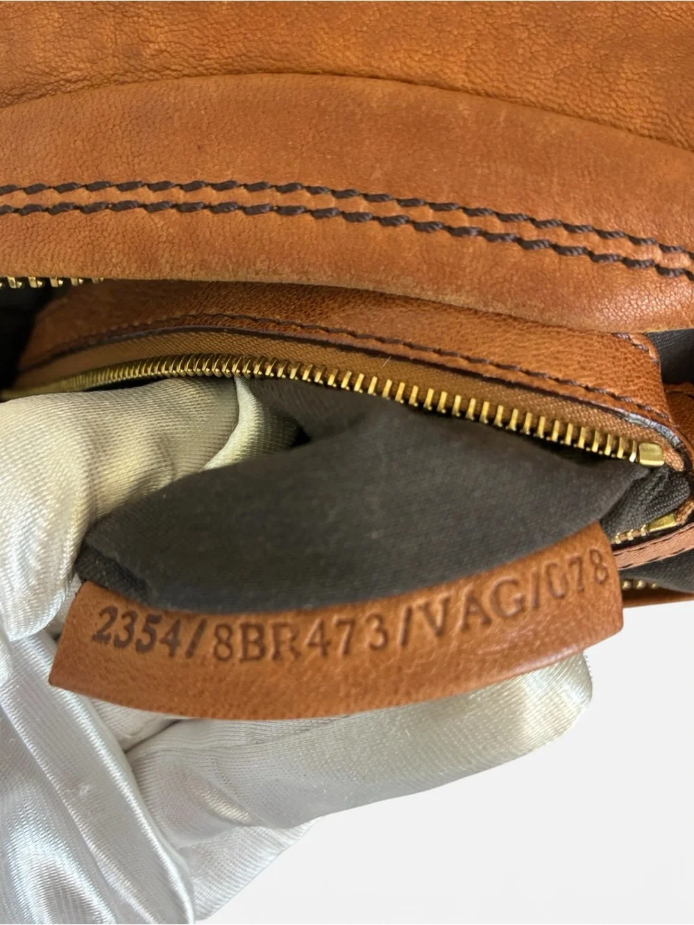 Fendi Tan Leather Shoulder Hobo with Gold Chain Accent